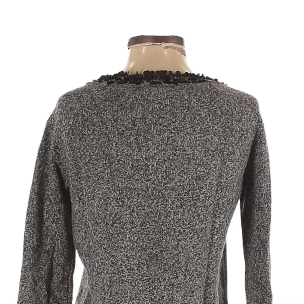 J Crew 100% Lambs Wool Sequin Gray Soft Pullover Sweater Size S